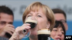 Angela Merkel la o întţlnire electorală din Bad Koestritz