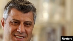 Kosovo's Prime Minister Hashim Thaci said Kosovo's integrity was guaranteed and that "there will be no territory swap."