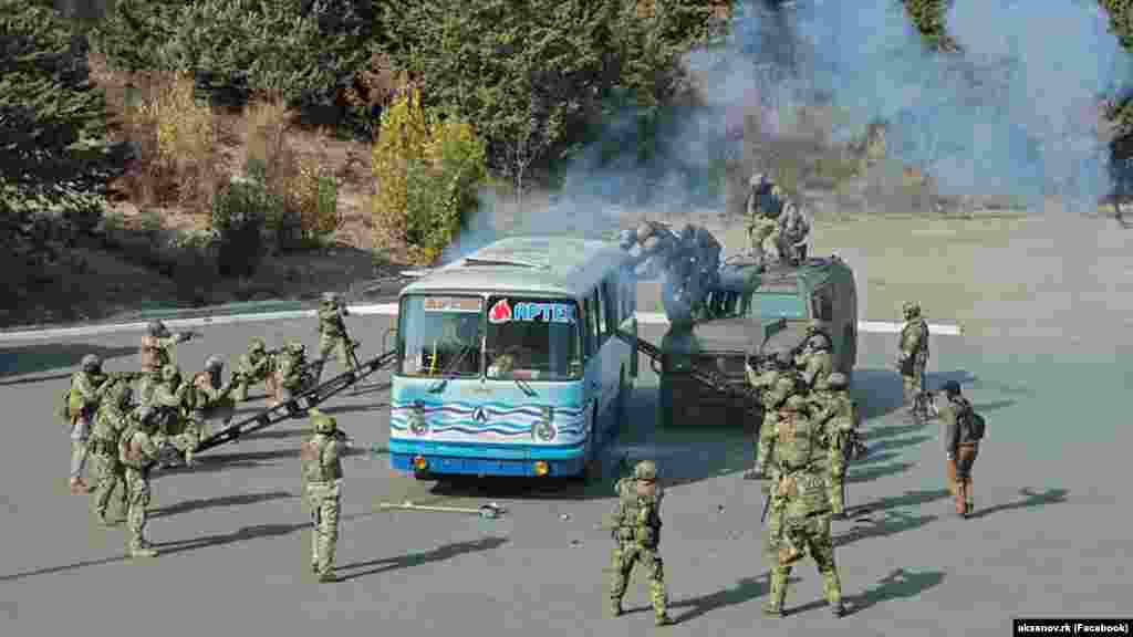 A Russian special forces training session simulating a hostage situation is held on the grounds of the Artek camp in October 2019.Since the 2014 annexation, some 95 percent of camp attendees have hailed from Russia, although some international guests signed up for summers at Artek, including the children of Syria’s former President Bashar al-Assad.