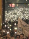 Protesters In Belgrade Light Up Night Sky During Moment Of Silence  Protesters In Belgrade Light Up Night Sky During Moment Of Silence