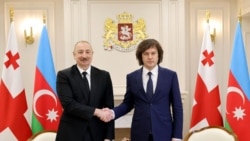 ილჰამ ალიევი და ირაკლი კობახიძე 6 აპრილს თბილისში, საქართველოს მთავრობის ადმინისტრაციაში.