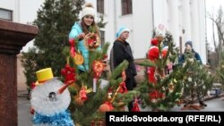 Парад елок в центре Краматорска