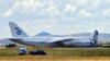 A Russian plane carrying parts of a Russian S-400 missile=defense system is pictured at Akinci air base near Ankara, Turkey, on July 12.