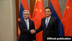 China - Premier Li Keqiang meets with Armenian President Serzh Sarkisian, Beijing, 26Mar2015.