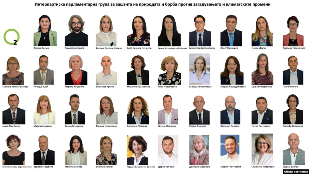 39 пратеници на иницијатива на граѓанската организација „О2 Иницијатива“ формираа интерпартиска парламентарна група, која како цел ќе ја има заштитата на природата и борба против загадувањето и климатските промени. Фото: „О2 Иницијатива.“