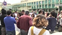 Акция в защиту Афгана Мухтарлы у здания грузинского СГБ