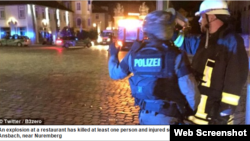 Authorities said at least 12 people were wounded, three seriously, in the explosion