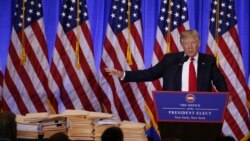 Избранный президент США Дональд Трамп на пресс-конференции в Нью-Йорке. 11 января 2017 года.