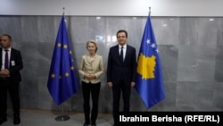 Kryeministri i Kosovës në detyrë, Albin Kurti, takon shefen e Komisionit Evropian, Ursula von der Leyen, Prishtinë, 15 tetor.