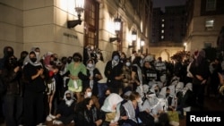 Protestat në mbështetje të palestinezëve, në kampusin e Universitetit Columbia.