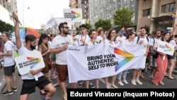 Ediția 2019 a marșului Bucharest Pride organizat de asociația Accept pentru apărarea şi promovarea drepturile LGBT în România. București, 22 iunie 2019. Inquam Photos / Eduard Vinatoru