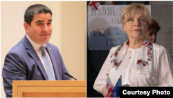 ფოტოკოლაჟი: შალვა პაპუაშვილი (მარცხნივ) და რასა იუკნევიჩიენე