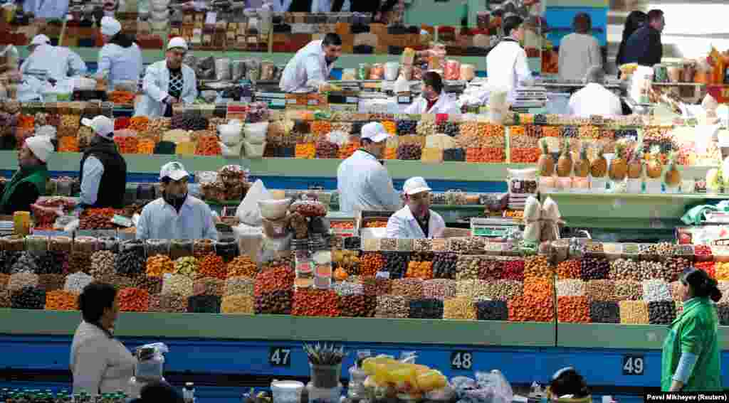 A colorful bazaar in Almaty, Kazakhstan. (Reuters/Pavel Mikheyev)