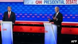 Donald Tramp və Co Bayden CNN-nin studiyasında ilk prezident seçkiləri debatında