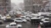 Armenia -- A heavy snowfall in Yerevan, 1Feb2011.