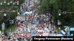 Протестиращи в Хабаровск на 25 юли