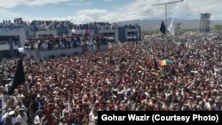 FILE: A major Pashtun Tahafuz Movement supporters (PTM) protest gathering in North Waziristan tribal district in April.