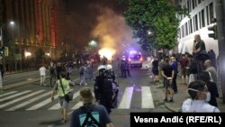 Protestat në Beograd. 