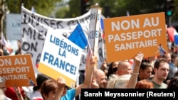 Protesti zbog uvođenja zdravstvene propusnice s potvrdom o vakcinaciji, 31. jul Pariz