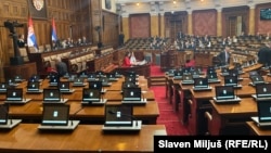 U sali Skupštine Srbije bilo je prisutno 47 poslanika, 15. april 2026.