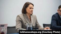 Сьвятлана Ціханоўская падчас слуханьняў Каардынацыйнай рады 7 лютага 2026 году