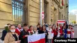 Акція на підтримку білоруських протестувальників, Санкт-Петербург, жовтень 2020 року