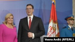 Hrvatska predsednica Kolinda Grabar-Kitarović na inauguraciji novog predsednika Srbije Aleksandra Vučića, Beograd, 2017.