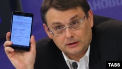 State Duma deputy Yevgeny Fyodorov at a 2014 press conference