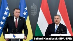 Član Predsedništva Bosne i Hercegovine Milorad Dodik i mađarski premijer Viktor Orban (arhivska fotografija)
