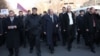 Armenia - Former President Levon Ter-Petrosian (C) and senior members of his Armenian National Congress lead a demonstration in Yerevan, 1Mar2014.