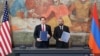 US Secretary of State Marco Rubio (left) and Armenian Foreign Minister Ararat Mirzoyan after signing an agreement related to the TRIPP project in Yerevan in May. 