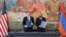US Secretary of State Marco Rubio (left) and Armenian Foreign Minister Ararat Mirzoyan after signing an agreement related to the TRIPP project in Yerevan in May. 