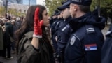 Demonstrators protest in Belgrade after an accident at a railway station in the Serbian city of Novi Sad, for which they blame negligence and corruption by the authorities. Fourteen people died in the tragedy.