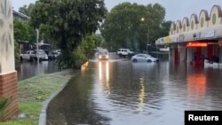 Паводка ў горадзе Байран-Бэй у штаце Новы Паўднёвы Ўэльс, 7 лютага 2020