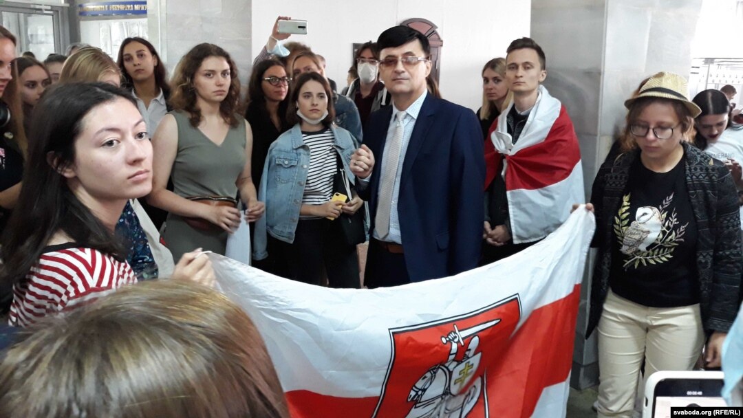 Страйк у лінгвістычным унівэрсытэце. 3 верасьня. Ілюстрацыйнае фота