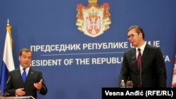 Premijer Ruske federacije Dmitrij Medvedev i predsednik Srbije Aleksandar Vučić