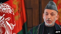 Presidenti Hamid Karzai gjatë ceremonisë së betimit, 19 nëntor 2009. 