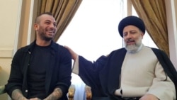 Rapper Amir Tataloo meeting hardliner presidential election candidate Ayatollah Ebrahim Raisi. 2017