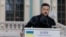 Președintele ucrainean Volodimir Zelenski la o conferință de presă la Kiev, pe 3 iunie.