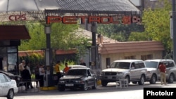 Armenia - Cars at a petrol station in Yerevan. 