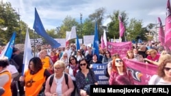 Protest prosvetnih radnika ispred Skupštine Srbije, 2. oktobar 2024.