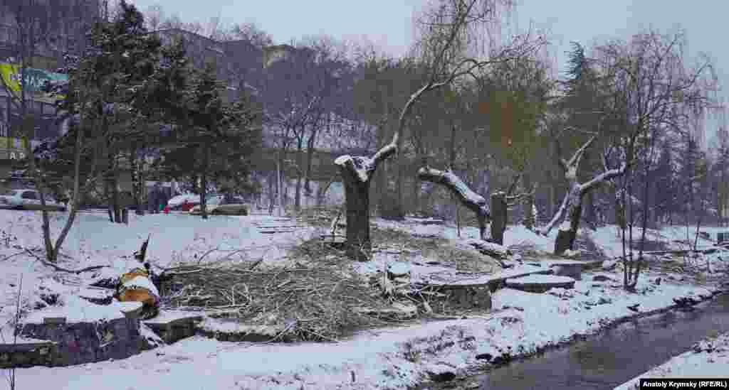 Дерева &laquo;зачищають&raquo; як на лівому березі Салгиру