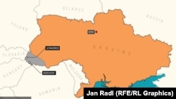 На мапі України виділено Закарпатську область