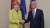 Latvia - German Chancellor Angela Merkel and Armenian President Serzh Sarkisian meet in Riga, 21May2015.