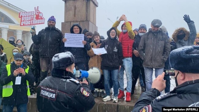 Протесты в Петрозаводске 21 апреля