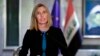 European Union foreign-policy chief Federica Mogherini speaks at a news conference in Baghdad on July 13.