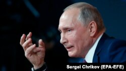 Владимир Путин на ежегодной пресс-конференции 14 декабря 2017 года