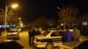 Armenia - Police cars are seen outside a kindergarten in Armavir where a man held a child hostage, 30Oct2017.