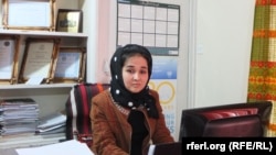 Khomari Haidari is in charge of women affairs at the Independent Human Rights Commission's regional office in northern Afghanistan, 12 February.