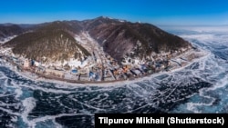 Listvyanka village lies on the shore of Lake Baikal.